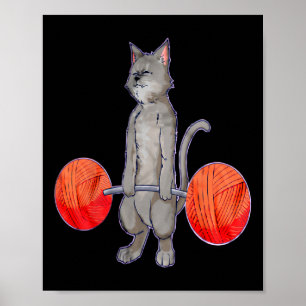 Poster Cinza de levantamento de mortos Gato de levantamen