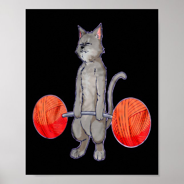 Poster Cinza de levantamento de mortos Gato de levantamen (Frente)