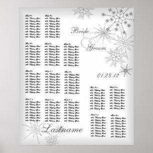 Póster Cinza de prata da carta do assento do casamento do