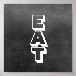 Poster cinza de tipografia da cozinha e branco