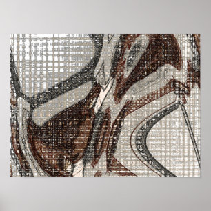 Poster Cinza e arte abstracta de Brown