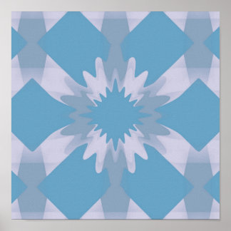 Poster Cinza e Meio século Azul Moderno Floral