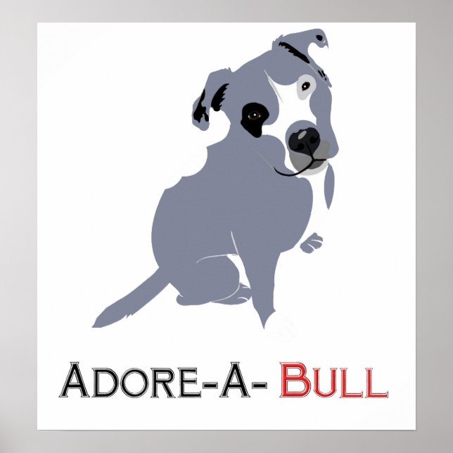 Póster Cinza e pitinho branco Adore-a-Bull (Frente)