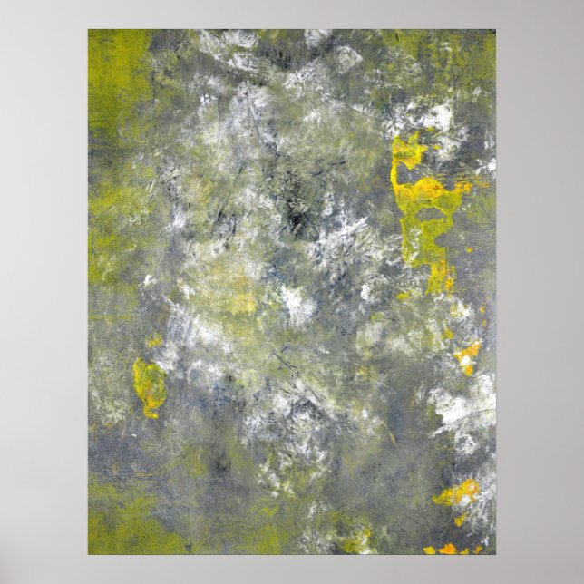 Póster cinza 'Espliar', 'Espliar' e 'Arte Abstrato amarel (Frente)
