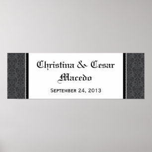 Poster cinza Negra Personalizada de 22,5"x7,5", Gótica Fo