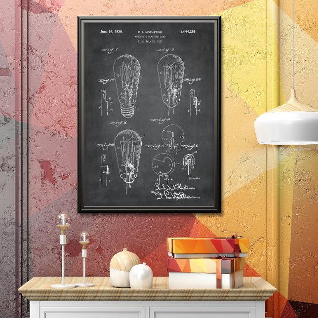 Poster Cinza | Patente de lâmpada leve (Criador carregado)