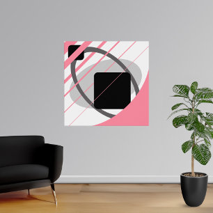 Poster Cinza rosa moderna escura esbranquiçada - Canvas 