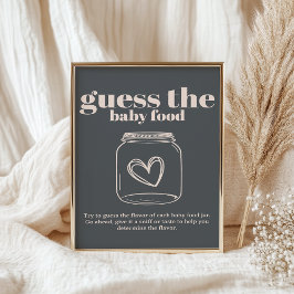 Poster Cinza rosa Tipografia Bebê Ensinado Comida Bebê