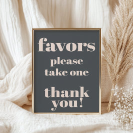 Poster Cinza Rosa Tipografia Chá de fraldas Favorece Sina