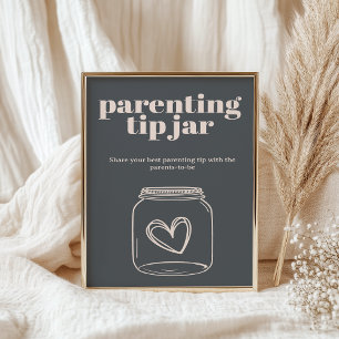 Poster Cinza Rosa Tipografia Parentalidade Bebê Jar