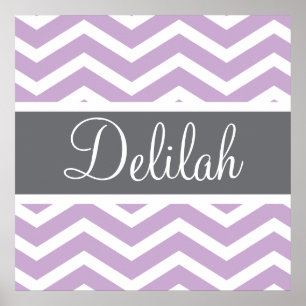 Poster Cinza Roxo Personalizada