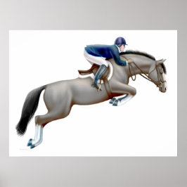 Póster Cinza Show Jumping Horse