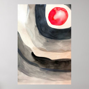 Poster Cinza solar e arte moderna abstrato negra