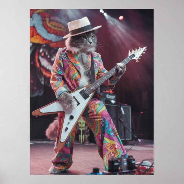 Poster Cinza Tabby Rocker (Frente)