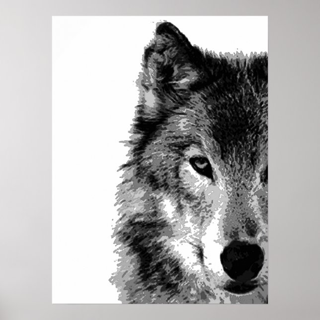 Póster Cinza Trabalho de arte Wolf Eye (Frente)