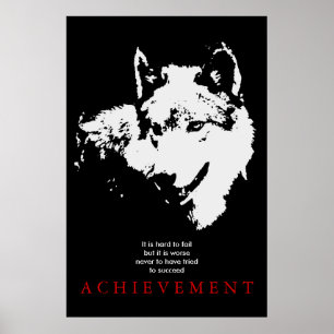Poster Cinza Wolf Motivational Single Pop Art