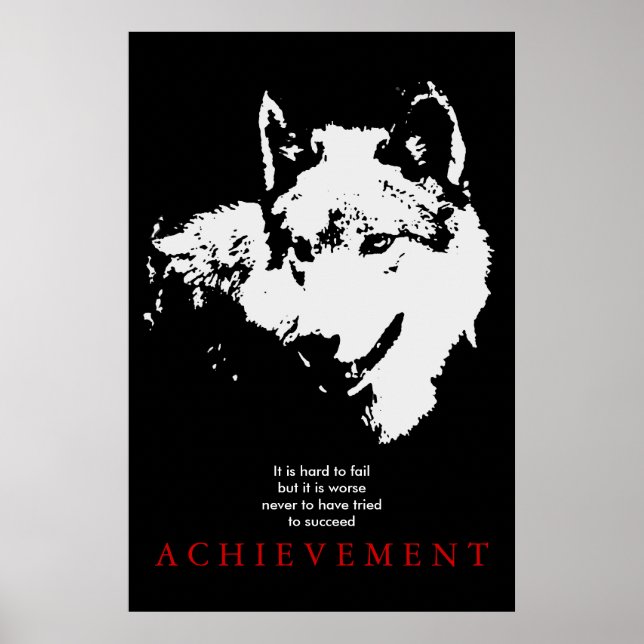 Poster Cinza Wolf Motivational Single Pop Art (Frente)