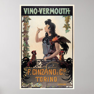 Poster Cinzano VINO VERMOUTH - Licor italiano de vinho
