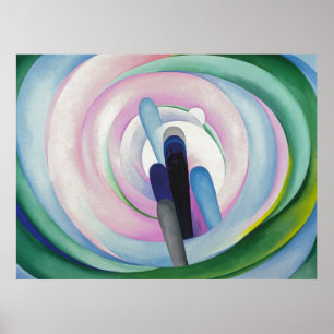 Poster Cinzas com preto, azul e amarelo O'Keeffe