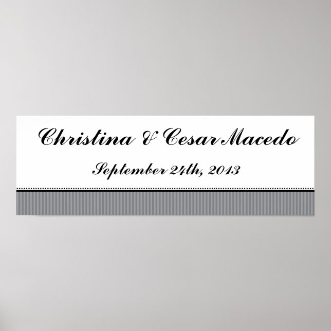 Póster cinzas de Azeitona Preta Personalizada de 22,5"x7, (Frente)