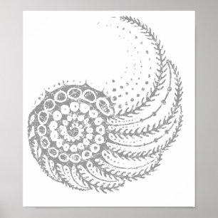 Póster Cinzas espirais orgânicas