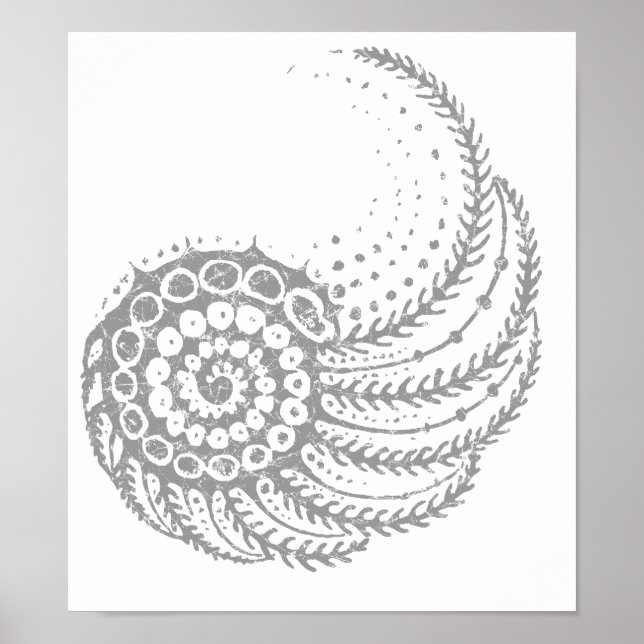 Póster Cinzas espirais orgânicas (Frente)