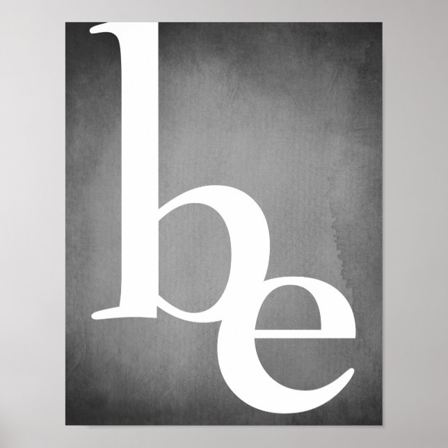 Poster cinzas limpas modernas e texto branco em negrito (Frente)