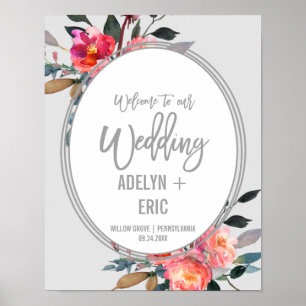 Póster Cinzas modernas Wreath Wreath Wreath Winter Welc
