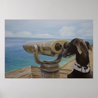 Póster Cinzas - Pintura de Greyhound Italiano