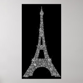 Poster Cinzas prateadas da Torre Eiffel Crystals Swarovsk