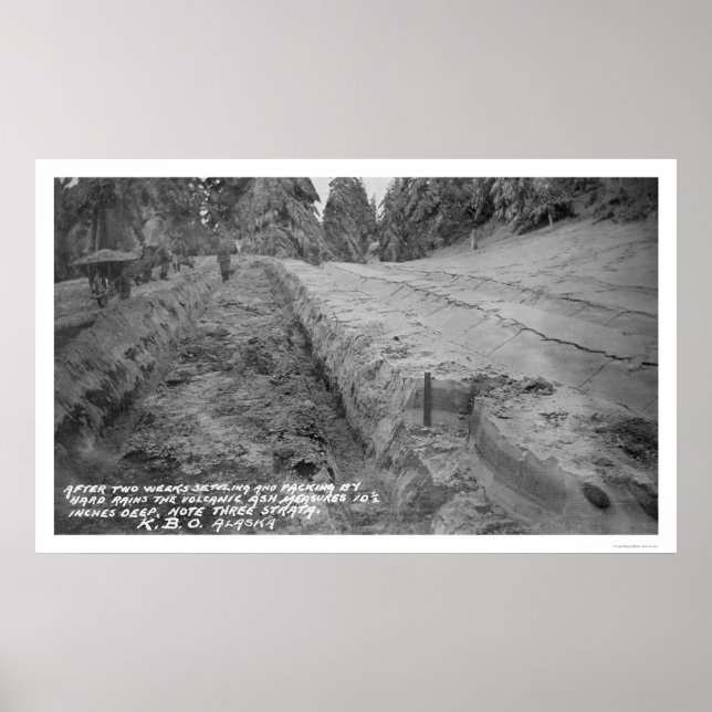 Póster Cinzas vulcânicas no Alasca 1912 (Frente)