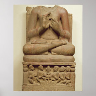 Póster Cinzeladura de Buddha na atitude de preaching um s