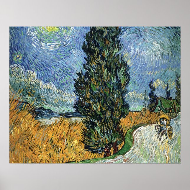 Póster Ciprestes de Van Gogh (Frente)