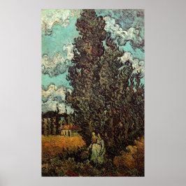 Poster Ciprestes e Duas Mulheres por Vincent van Gogh
