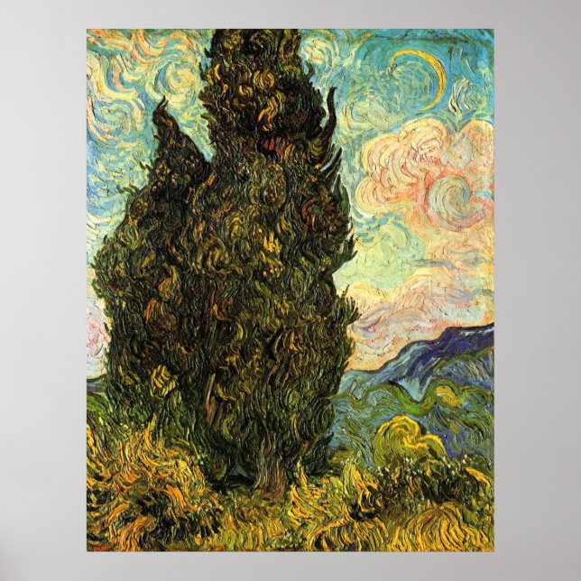 Poster Ciprestes por Vincent van Gogh (Frente)