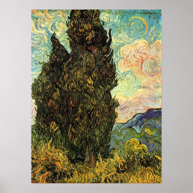 Poster Ciprestes por Vincent van Gogh (Frente)