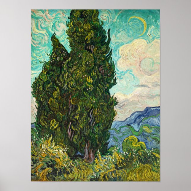 Poster Ciprestes, Vincent van Gogh Arte (Frente)