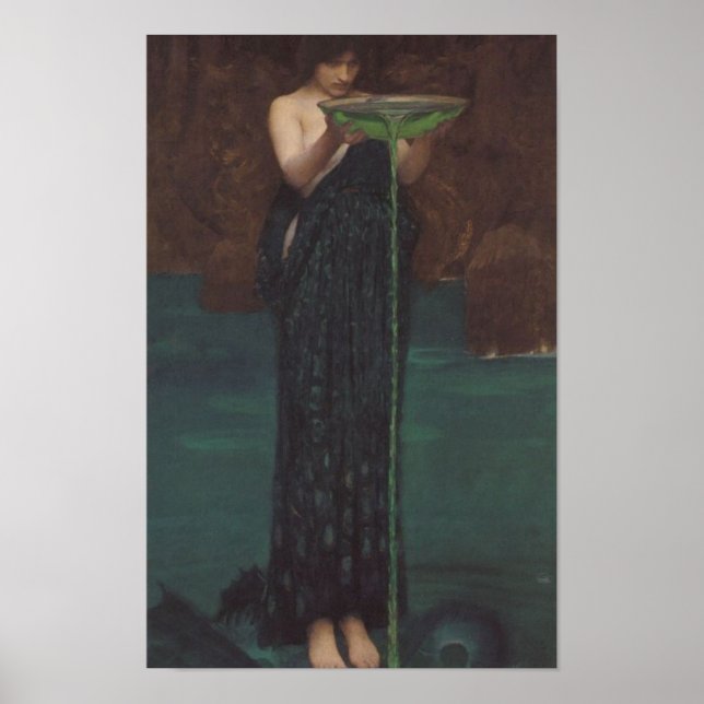 Póster Circe Invidiosa por John William Waterhouse (Frente)