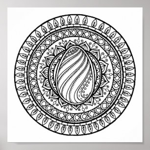 Póster Circle Tribal Doodle 2