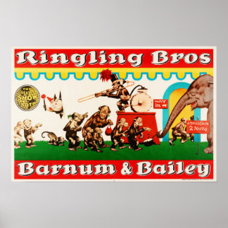 Poster Circo Animal Treinado Ringling Bros Barnum Bailey