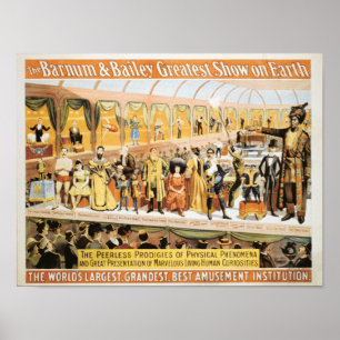 Poster Circo Barnum e mostra de Bailey a grande na terra