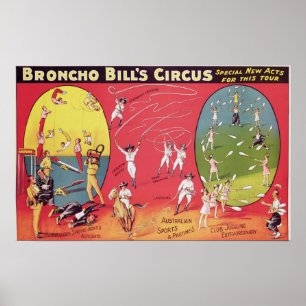 Póster Circo de Broncho Bill, Birmingham c.1890-1910
