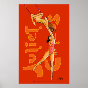 Póster Circo de Juliet das acrobatas dos artistas de