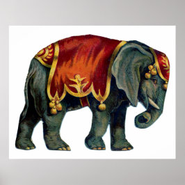 Poster Circo de vintage realizando circo de elefante, pos