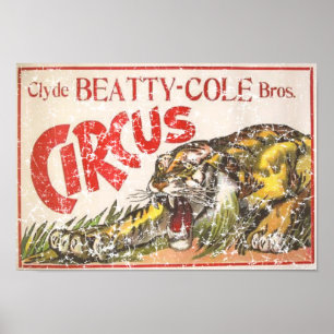 Poster Circo do Cole de Beatty - 1903 - afligido