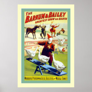 Póster Circo do vintage do ~ de Barnum & de Bailey