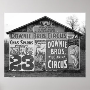Poster Circo Downie Bros., 1936. Foto Antiga