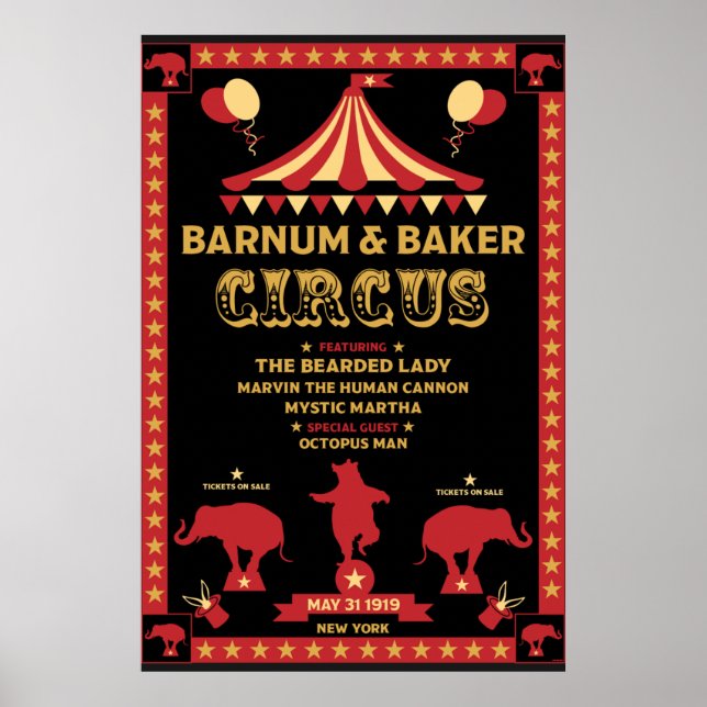 Poster Circo inspirado em Vintages originais (Frente)