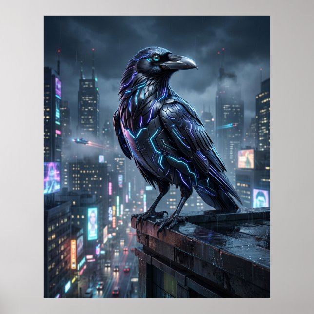 Poster Circuito Torre Neon Raven (Frente)