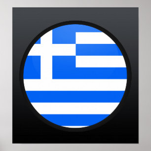 Póster Círculo da bandeira da qualidade da piscina